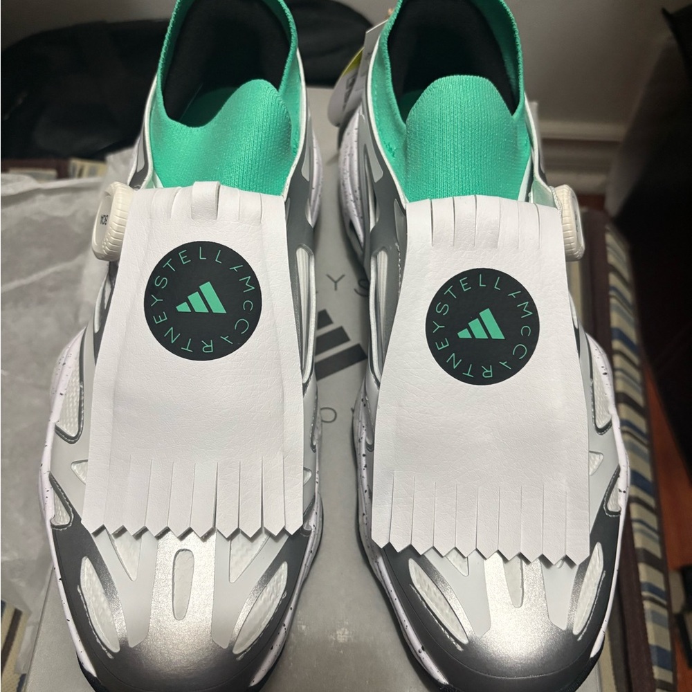 Stella McCartney White and Green Sneakers